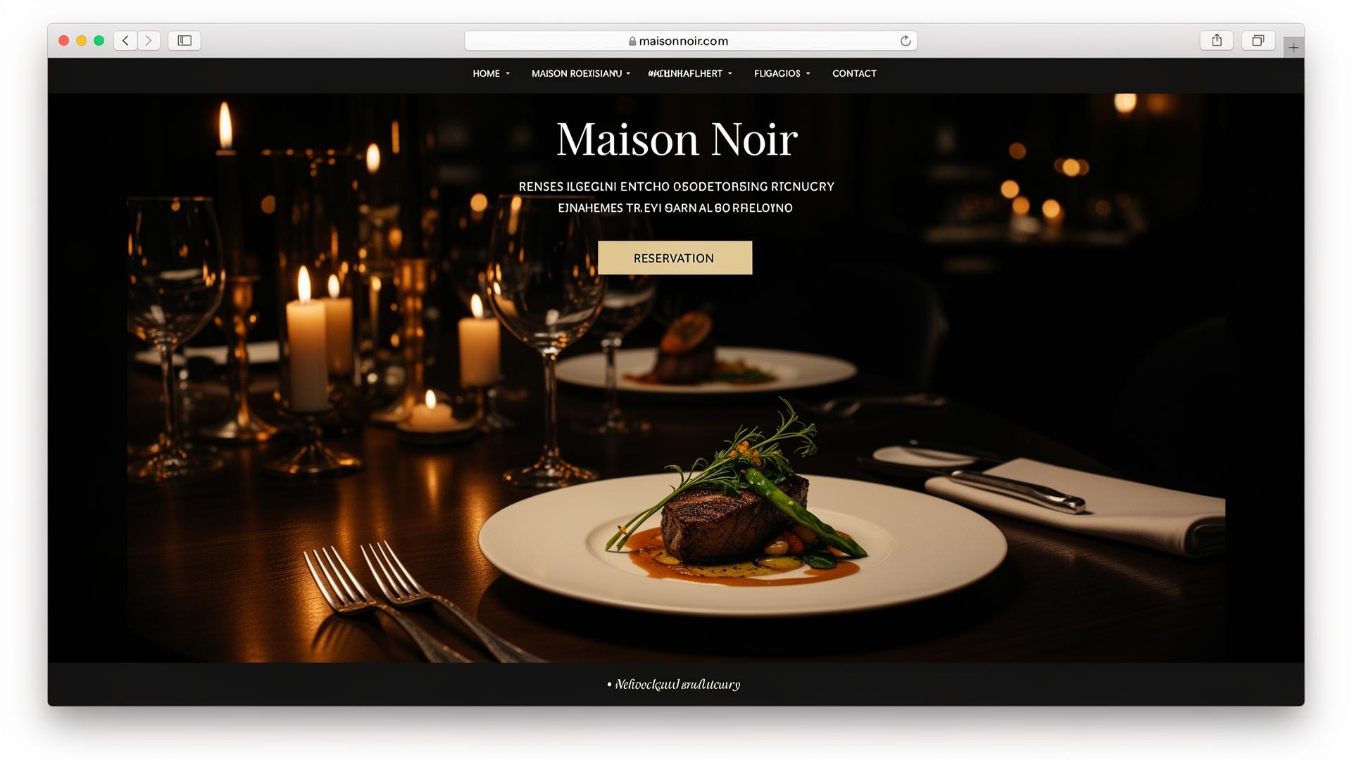 Maison Noir — Reservation-driven website for a Michelin-aspiring restaurant