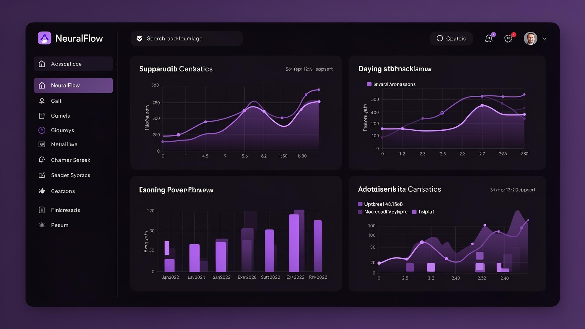 NeuralFlow AI — Product dashboard for a fast-scaling AI platform